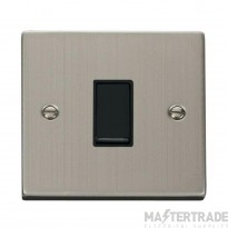 Click Deco VPSS011BK 10AX 1 Gang 2 Way Plate Switch Stainless Steel