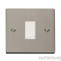 Click Deco VPSS011WH 10AX 1 Gang 2 Way Plate Switch Stainless Steel