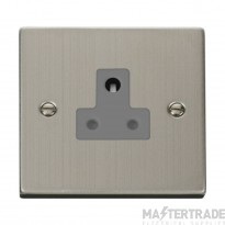 Click Deco VPSS038GY 5A Round Pin Socket Outlet Stainless Steel