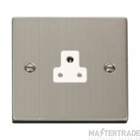 Click Deco VPSS039WH 2A Round Pin Socket Outlet Stainless Steel