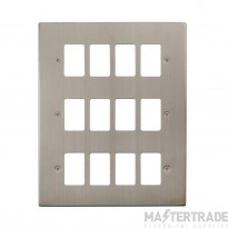 Click Deco VPSS20512 12 Gang GridPro Frontplate Stainless Steel