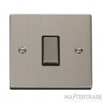 Click Deco VPSS411BK 10AX 1 Gang 2 Way Plate Switch Stainless Steel