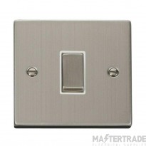 Click Deco VPSS411WH 10AX 1 Gang 2 Way Plate Switch Stainless Steel