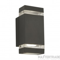 Searchlight Outdoor Rectangular Wall Light In Grey
