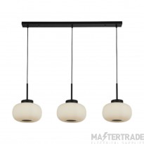 Searchlight 3lt Bar Pendant With Frosted Ribbed Glass