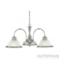 Searchlight American Diner Satin Silver 3 Light Ceiling Fitting In