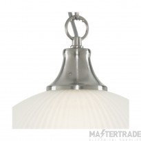 Searchlight American Diner 1 Light Ceiling Pendant In Satin Silver