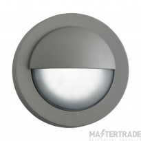 Searchlight 18 LED Outdoor Round Wall Light In Grey With Acid Glass
