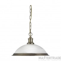 Searchlight Bistro Ceiling Pendant Light in Antique Brass
