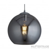Searchlight Balls One Light Celing Pendant In Chrome And Smoked Glass Drop 1200mm