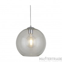 Searchlight Balls One Light Ceiling Pendant In Chrome And Clear Glass Width: 360mm