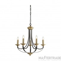 Searchlight Belfry 5 Light Ceiling Pendant In Bronze And Brown