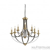 Searchlight Belfry 9 Light Ceiling Pendant In Bronze And Brown