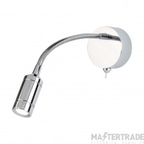 Searchlight One Light LED Wall With Bendy Arm In Chrome Height: 240mm