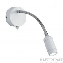 Searchlight One Light LED Wall With Bendy Arm In White- Height: 240mm