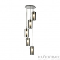 Searchlight Duo 2 Multi-drop 5 Light Ceiling Pendant with Cylinder Shades