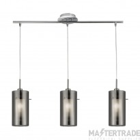 Searchlight Duo 2 Bar 3 Light Ceiling Pendant with Cylinder Shades