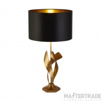 Searchlight Breeze 1Lt Table Lamp, Painted Gold, Black Shade With Gold I