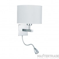 Searchlight Chrome Switched Wall Light with a Fabric Shade