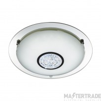 Searchlight Bathroom Flush Ceiling Light In Chrome Dia: 320mm