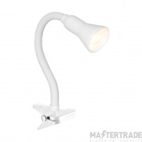 Searchlight White Flex Clip On Desk Lamp with Clamp