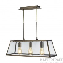 Searchlight Voyager 3 Light Linear Ceiling In Antique Brass