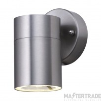 Searchlight Outdoor Tube Wall Light With Clear Glass In Stainless Steel