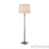 Searchlight Pedestal Floor Lamp Glass Column & Satin Silver Base, Crea