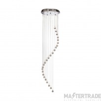 Searchlight Spiral 5 Light Chandelier In Chrome And Crystal