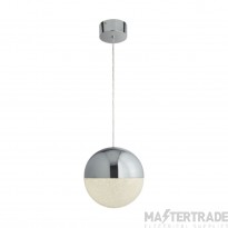 Searchlight Marbles 1 Light Ceiling Pendant In Chrome And Crushed Ice Dia: 250mm