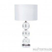 Searchlight Table Lamp (Single) Clear Glass Ball Stacked Base, White Shade