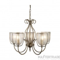 Searchlight Silhouette 5 Light Ceiling Pendant In Antique Brass