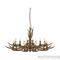 Searchlight Stag 12Lt Antler Pendant, Brown