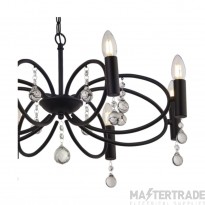 Searchlight Infinity 8Lt Pendant Black With Crystal Glass Detail