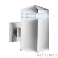 Searchlight India Led Outdoor Wall Light Satin Silver Square 32 Leds