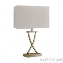 Searchlight Club Table Lamp, Antique Brass, Cream Rectangle Shade