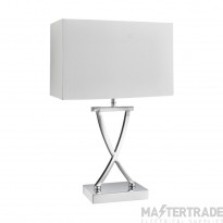 Searchlight Club Table Lamp, Chrome, White Rectangle Shade