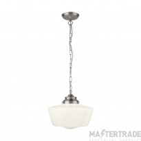 Searchlight School House 1 Light Ceiling Pendant In Satin Silver