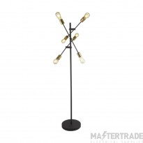 Searchlight Armstrong 6 Light Floor In Black And Brass
