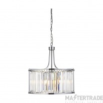 Searchlight Victoria 5 Light Ceiling Pendant In Chrome And Crystal Glass Dia: 490mm