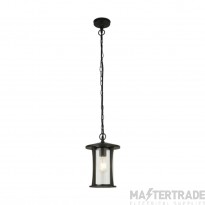 Searchlight Pagoda 1lt Outdoor Pendant Black With Clear Glass