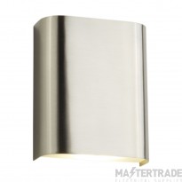 Searchlight Led Wall Light, Satin Silver With Frosted Glass