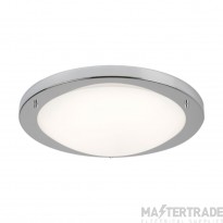 Searchlight Flush Ceiling LED Light In Satin Silver With Glass Width: 410mm