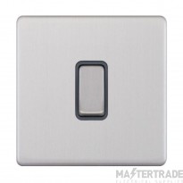 Selectric Plate Switch 1 Gang Intermediate X-Rated c/w Grey Insert 10A Satin Chrome