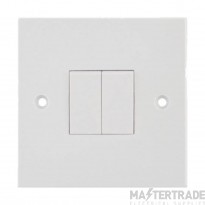 Selectric Plate Switch 2 Gang Way 10A White