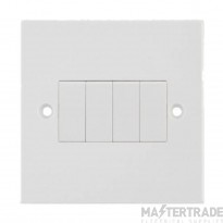 Selectric Plate Switch 4 Gang 2 Way (1 Plate) 10A White