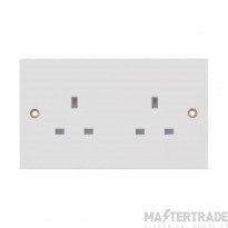Selectric Socket 2 Gang Unswitched 13A White