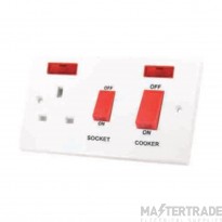 Selectric Cooker Control Unit c/w Switched Socket 13A & Neon 45A White