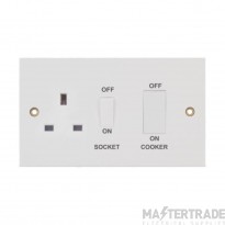 Selectric Cooker Control Unit c/w Switched Socket 13A 45A White