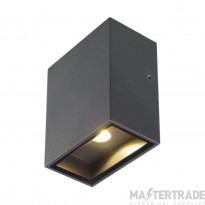 SLV Wall Light QUAD Square LED 3000K IP44 4.5W 260lm 100-277V 8.4x11x5.4cm Anthracite Aluminium